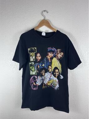 TLC Graphic T Shirt Mens Medium Black 90s R&B Hip Hop Band Tee Yazbek